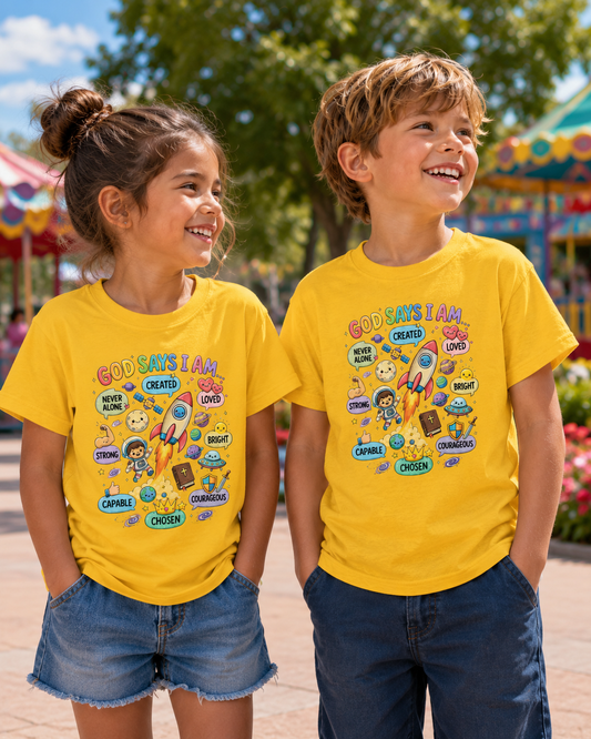 God Says I Am Kids Tee | Christian Youth T-Shirt