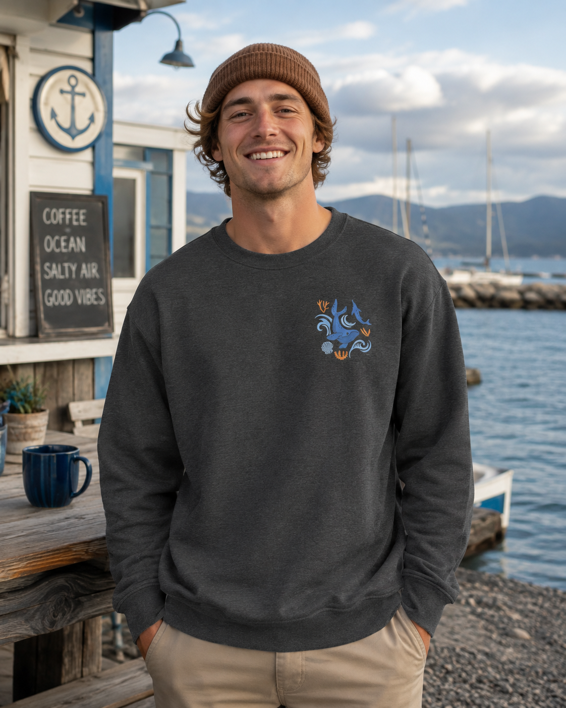 When You Go Through Deep Waters Crewneck Sweatshirt | Isaiah 43:2 Christian Faith Sweatshirt