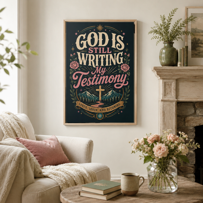 God Is Still Writing My Testimony Framed Canvas Print