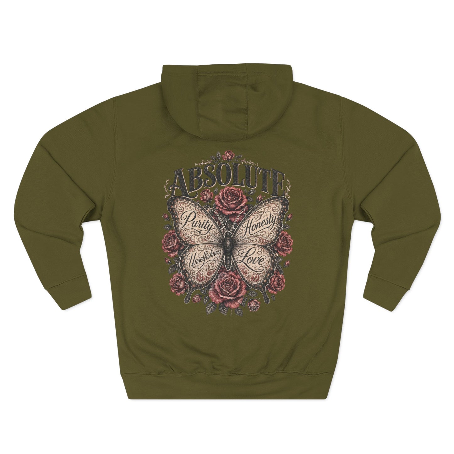 Butterfly & Roses Hoodie — "Absolute" Vintage Floral Graphic