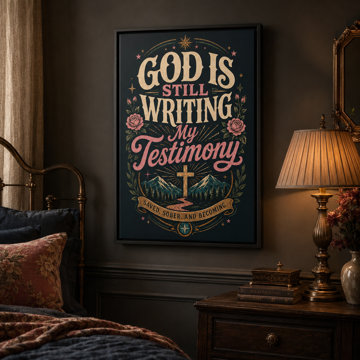 God Is Still Writing My Testimony Framed Canvas Print