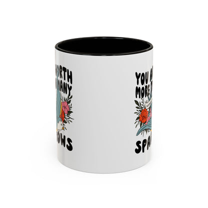 You Are Worth More Than Many Sparrows Mug — Inspirational Floral Sparrow Coffee Mug (11oz/15oz)