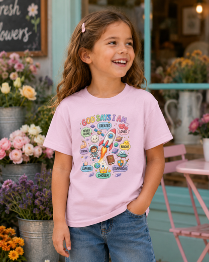 God Says I Am Kids Tee | Christian Youth T-Shirt