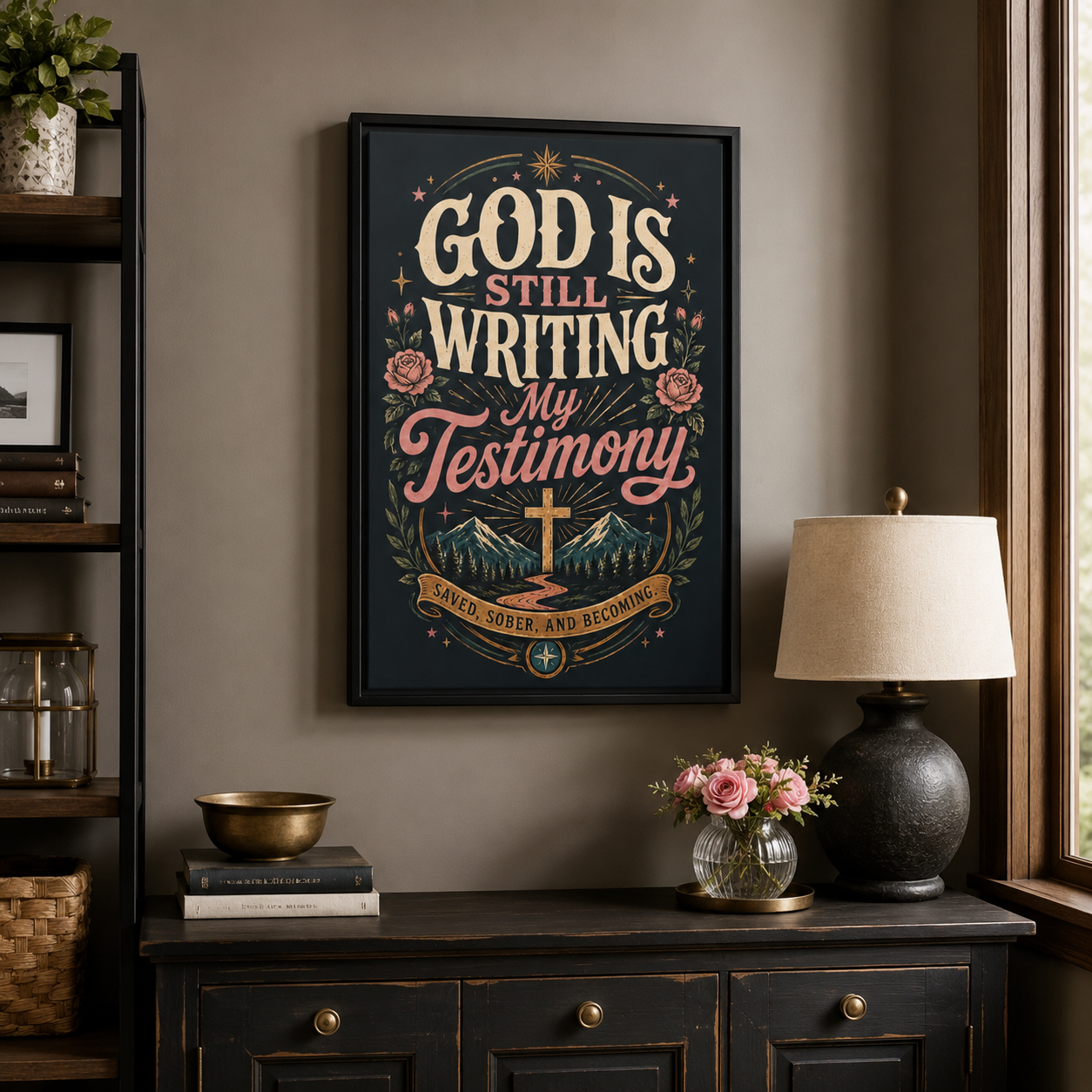 God Is Still Writing My Testimony Framed Canvas Print