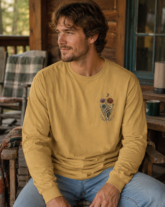 His Guidance, Our Peace Comfort Colors Long Sleeve Tee