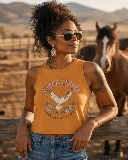 Saved & Sober Cropped Women’s Tank