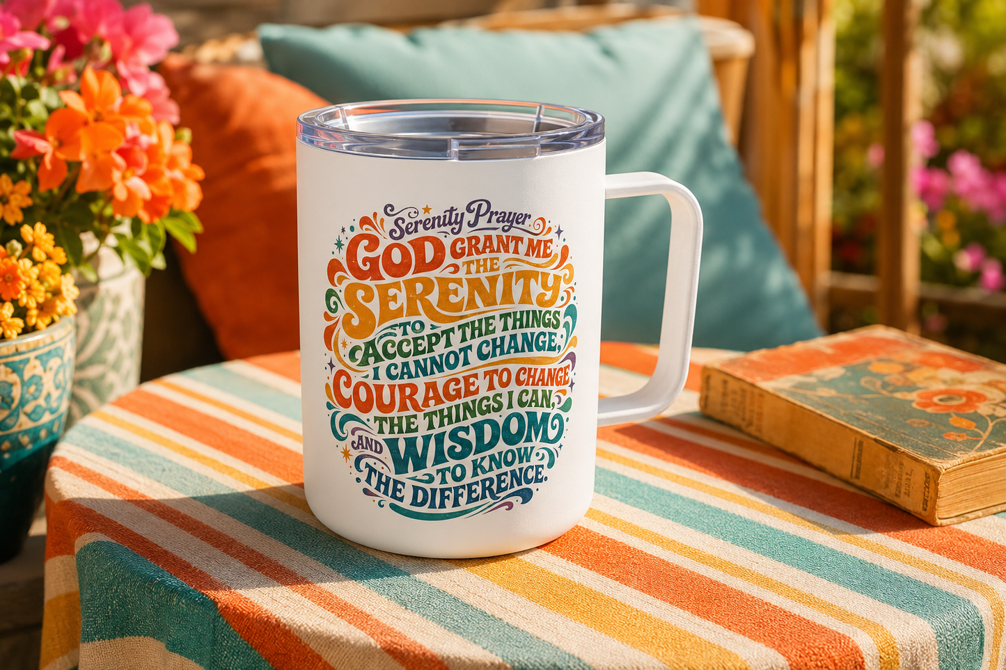 Serenity Prayer Insulated Mug with Lid 10oz