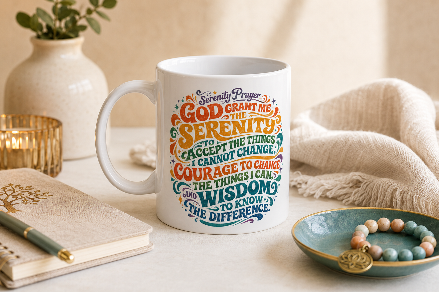 Good Vibes Colorful Retro Typography Mug | Ceramic Coffee Cup