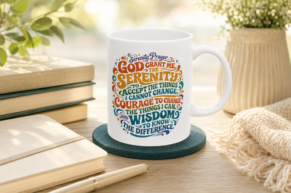 Good Vibes Colorful Retro Typography Mug | Ceramic Coffee Cup