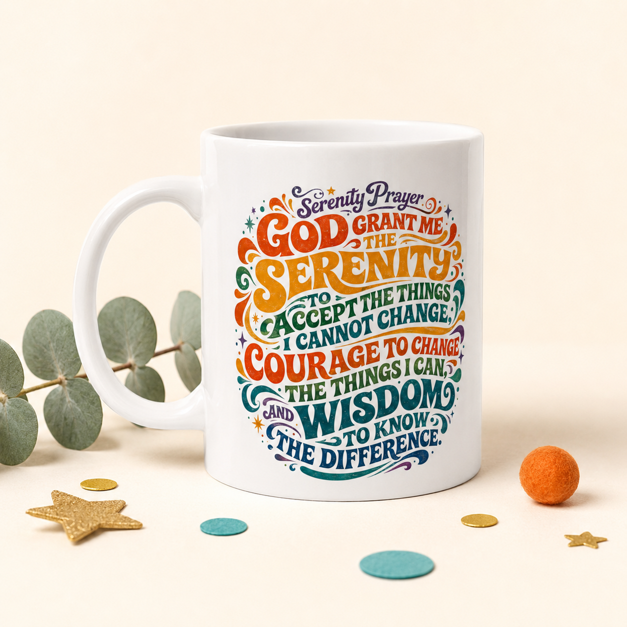 Good Vibes Colorful Retro Typography Mug | Ceramic Coffee Cup