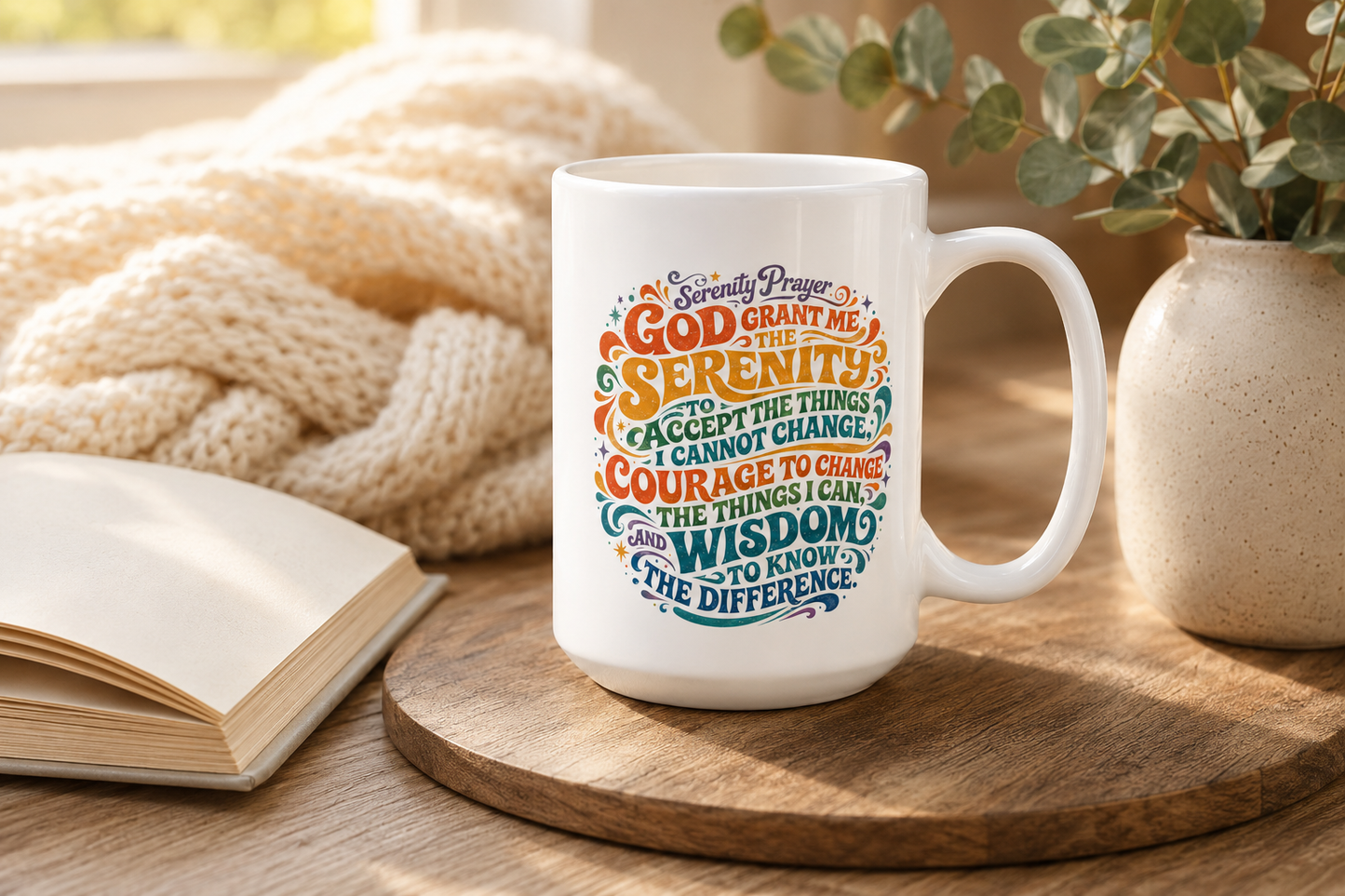 Good Vibes Colorful Retro Typography Mug | Ceramic Coffee Cup