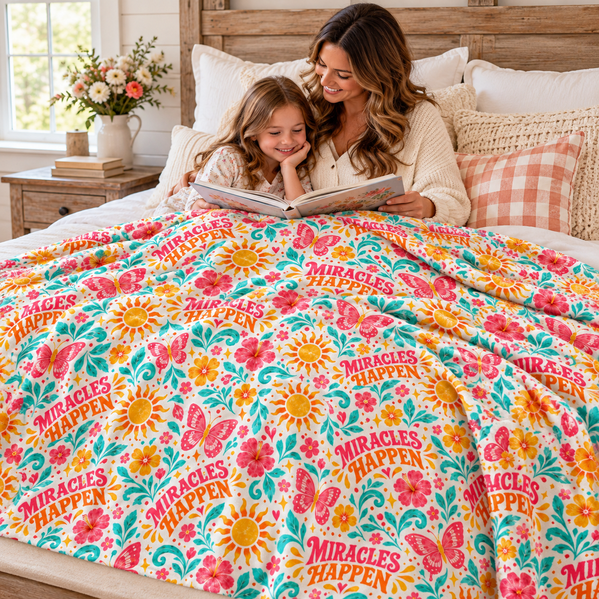 Miracles Happen Plush Velveteen Throw Blanket