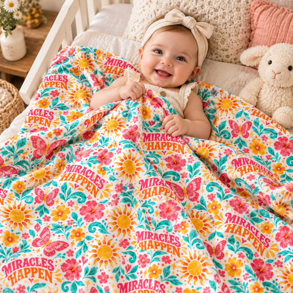 Miracles Happen Plush Velveteen Throw Blanket