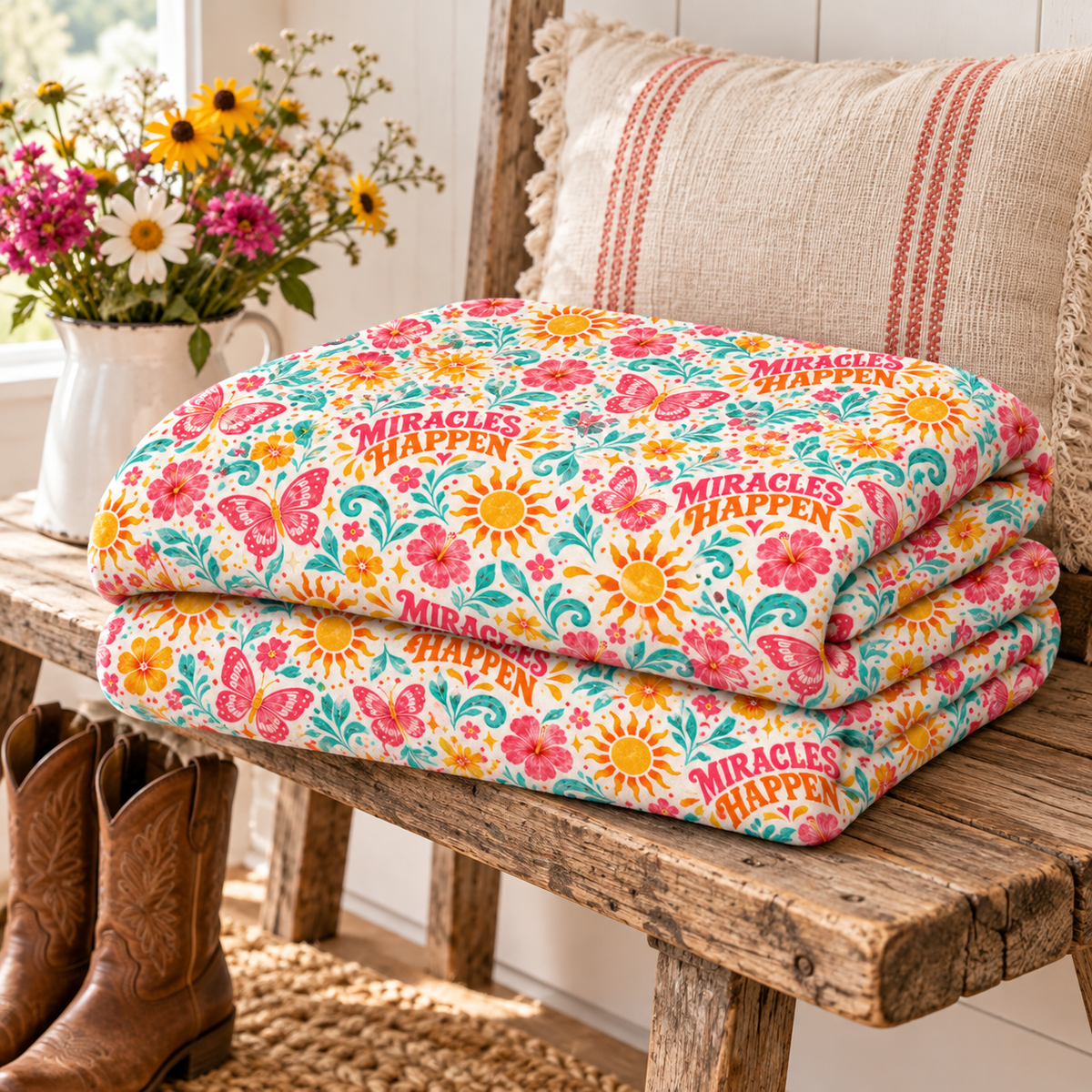Miracles Happen Plush Velveteen Throw Blanket