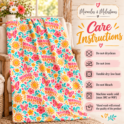 Miracles Happen Plush Velveteen Throw Blanket