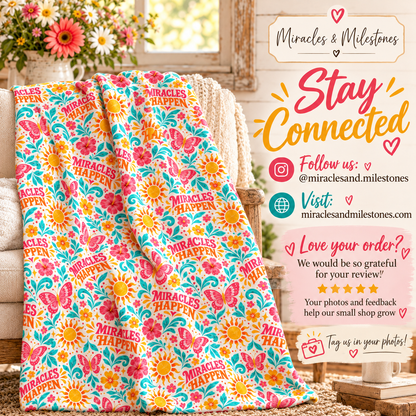 Miracles Happen Plush Velveteen Throw Blanket
