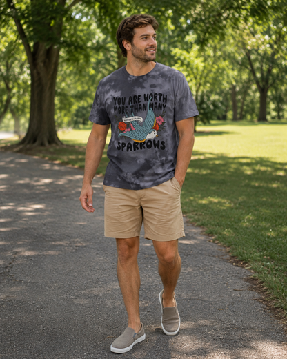 You Are Worth More Than Many Sparrows Christian Tie-Dye Tee
