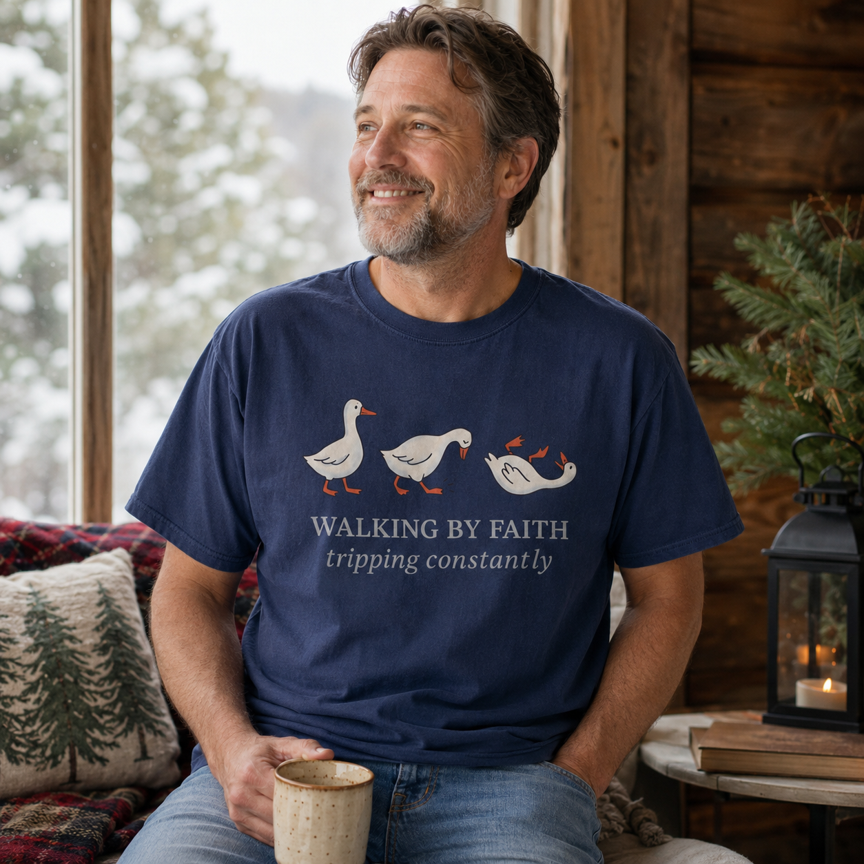 Walking By Faith Tripping Constantly Comfort Colors Tee