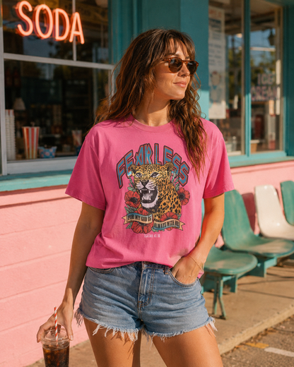 Fearless Leopard Isaiah 41:10 Comfort Colors Tee