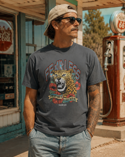 Fearless Leopard Isaiah 41:10 Comfort Colors Tee