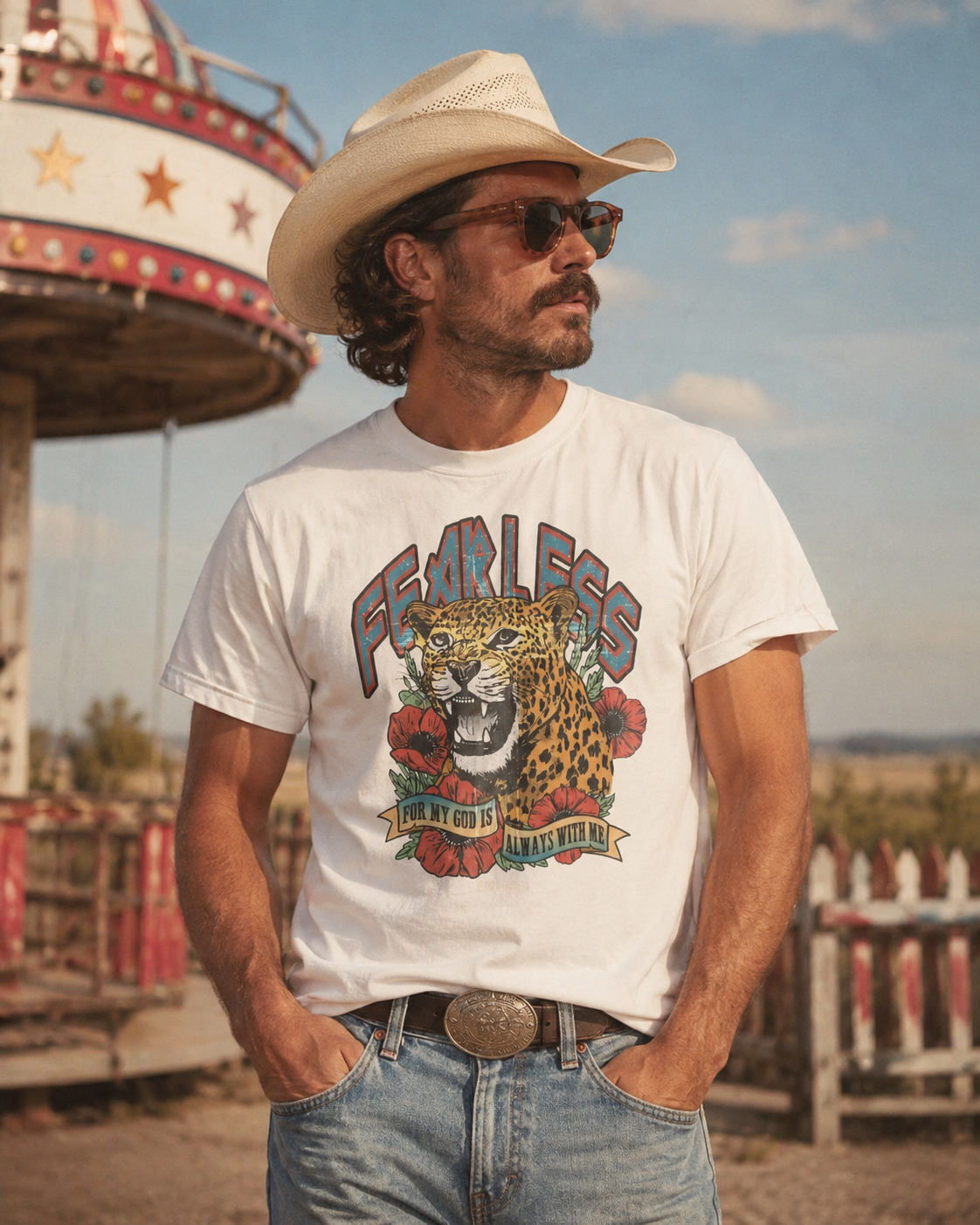 Fearless Leopard Isaiah 41:10 Comfort Colors Tee