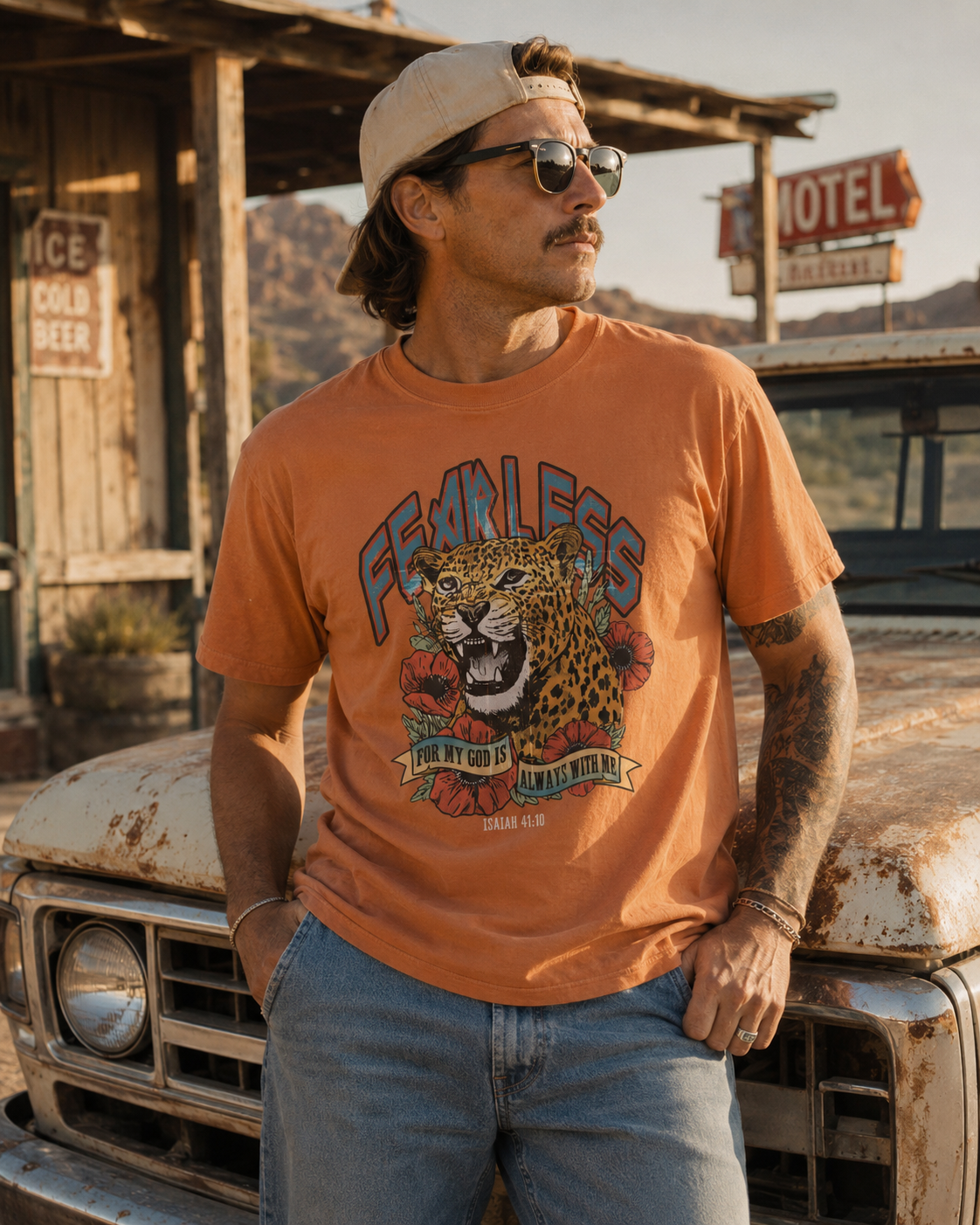 Fearless Leopard Isaiah 41:10 Comfort Colors Tee
