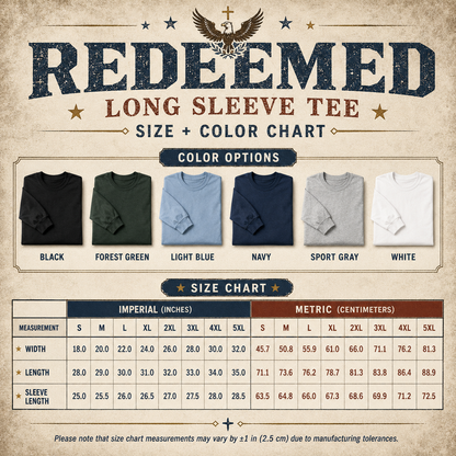 Redeemed Recovered Free Long Sleeve Tee