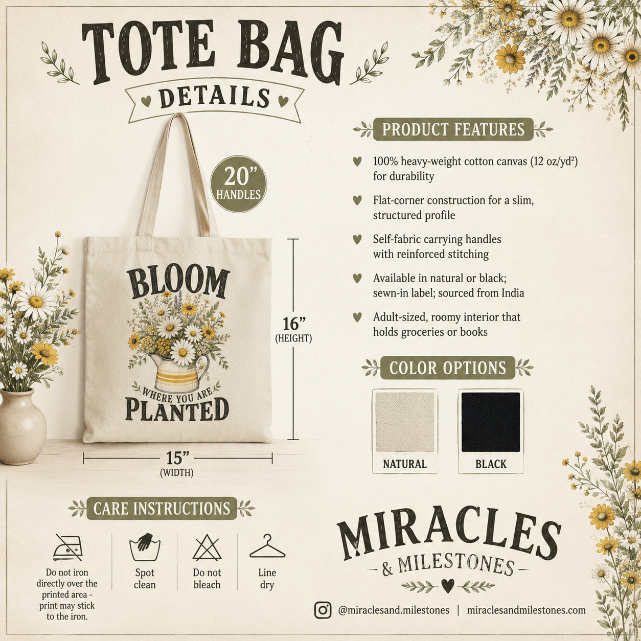 Bloom Where You Are Planted Tote Bag