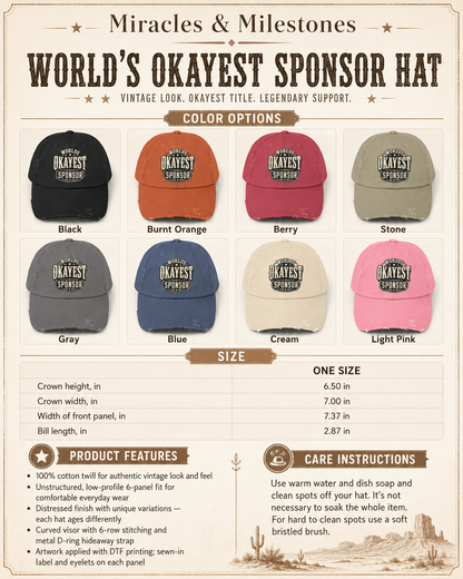 World’s Okayest Sponsor Hat | Funny Recovery Sponsor Gift