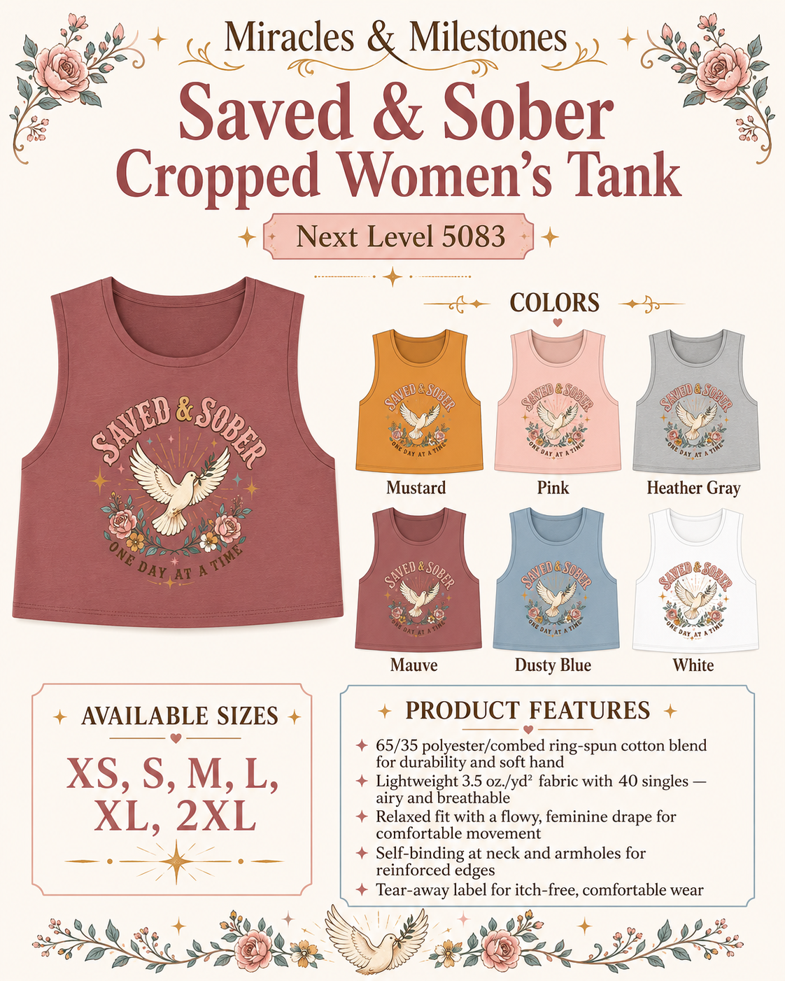 Saved & Sober Cropped Women’s Tank